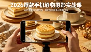 2026爆款手机静物摄影实战课，手机也能拍出商拍感，学会拍出高质感美食商品-木子聊项目