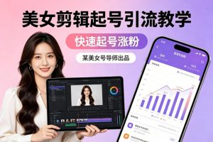 某美女号导师出品：美女剪辑起号引流教学，快速起号涨粉-木子聊项目
