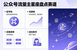 公众号流量主之星座盘点赛道，起号快+流量稳，流程简单，适合新手操作-木子聊项目