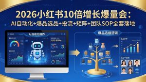 2026小红书10倍增长爆量会:AI自动化+爆品选品+投流+矩阵+团队SOP全套落地-木子聊项目