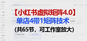 小红书虚拟矩阵4.0技术:单店4带1矩阵(共65节,可工作室放大)-木子聊项目