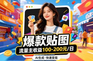 借助AI生成爆款贴图做公众流量主，当日收益100-200-木子聊项目