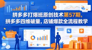 拼多多打爆班原创技术第57期,拼多多四维破量,店铺爆款全流程教学-木子聊项目