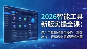 2026智能工具新版实操全课：用AI工具替代复杂操作，高效出片、轻松做创意短视频出圈-木子聊项目