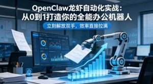 OpenClaw龙虾自动化实战:从0到1打造你的全能办公机器人,立刻解放双手,效率直接拉满-木子聊项目