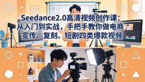 Seedance2.0高清视频创作课:从入门到实战,手把手教你做电商、宣传、复刻、短剧四类爆款视频-木子聊项目