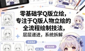 零基础学Q版立绘,专注于Q版人物立绘的全流程绘制技法,层层递进,系统拆解-木子聊项目