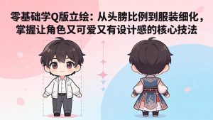 零基础学Q版立绘:从头身比例到服装细化,掌握让角色又可爱又有设计感的核心技法-木子聊项目