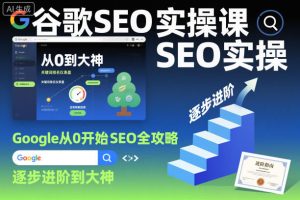谷歌SEO实操课,Google从0开始SEO全攻略,逐步进阶到大神(更新26年)-木子聊项目