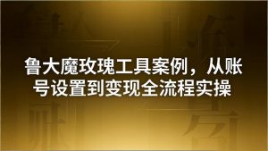 引流创业粉卖软件教学：鲁大魔玫瑰工具案例，从账号设置到变现全流程实操-木子聊项目