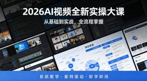 2026AI视频全新实操大课,从基础到实战,全流程掌握,系统教学·案例驱动·即学即用-木子聊项目