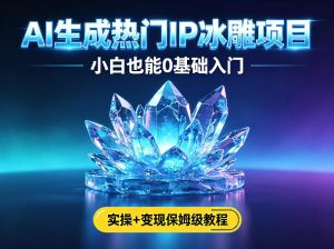 AI生成热门ip冰雕项目，小白也能0基础入门，实操+变现保姆级教程-木子聊项目