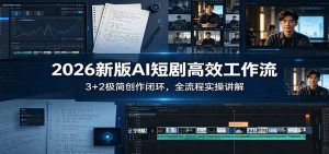2026新版AI短剧高效工作流：3+2极简创作闭环，全流程实操讲解-木子聊项目
