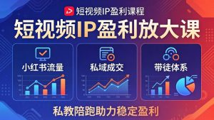 短视频IP盈利放大课:小红书流量+私域成交+带徒体系,私教陪跑助力稳定盈利-木子聊项目