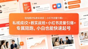 短视频IP私教实战班|小红书流量引爆+私域成交+带徒盈利,专属陪跑,小白也能快速起号-木子聊项目