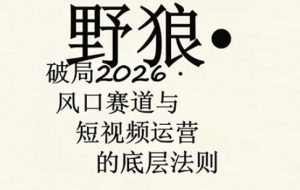 野狼团队·多平台实操运营课,覆盖AI口播、服装、好物、漫剪等热门玩法(更新4月)-木子聊项目