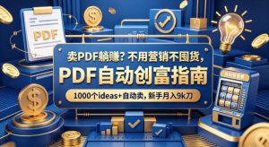卖PDF躺賺？不用营销不囤货，PDF自动创富指南，1000个ideas+自动卖，新手月入9k刀【原创双语字幕】-木子聊项目