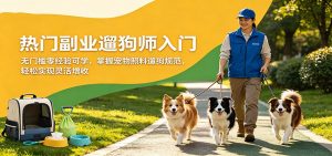 热门副业遛狗师入门，无门槛零经验可学，掌握宠物照料遛狗规范，轻松实现灵活增收-木子聊项目