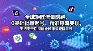 全域矩阵流量陪跑,0基础批量起号,精准爆流变现,手把手带你搭建全域账号矩阵系统-木子聊项目