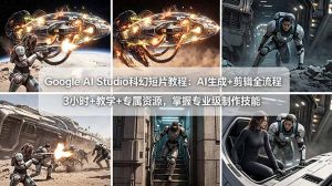Google AI Studio科幻短片教程:AI生成+剪辑全流程,3小时+教学+专属资源,掌握专业级制作技能-木子聊项目