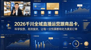 2026千川全域直播运营跟商品卡，科学投放、高效提效，让每一分预算都转化为真实订单-木子聊项目