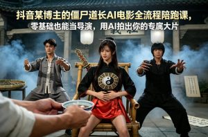 抖音某博主的僵尸道长AI电影全流程陪跑课,零基础也能当导演,用AI拍出你的专属大片-木子聊项目