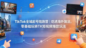 TikTok全域起号陪跑营｜吃透海外算法，零基础玩转TK短视频爆款玩法-木子聊项目