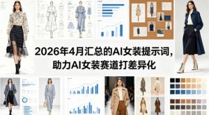 2026年4月汇总的AI女装提示词,助力AI女装赛道打差异化-木子聊项目