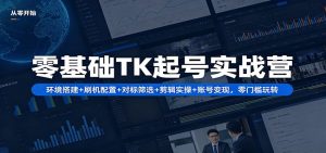 零基础TK起号实战营：环境搭建+ 刷机配置+对标筛选+剪辑实操+账号变现，零门槛玩转-木子聊项目