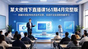 某大佬线下直播课161期4月完整版,拆解抖音起号投流话术运营,实战打法全流程拆解学习-木子聊项目
