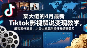 某大佬的4月最新Tiktok影视解说变现教学,解锁海外流量,小白也能深耕海外赛道賺美刀-木子聊项目
