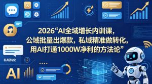 2026AI全域增长内训课,公域批量出爆款,私域精准做转化,用AI打通1000W净利的方法论(更新)-木子聊项目