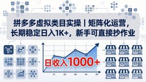 拼多多虚拟类目实操|矩阵化运营,长期稳定日入 1K+,新手可直接抄作业-木子聊项目