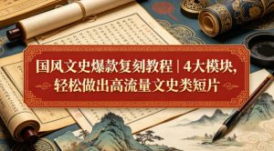 国风文史爆款复刻教程|4大模块,轻松做出高流量文史类短片-木子聊项目