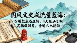 国风文史成流量蓝海:拆爆款底层逻辑,4大模块复刻高播放短片,普通人也能做-木子聊项目