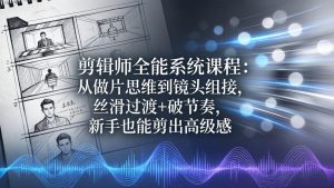 剪辑师全能系统课程:从做片思维到镜头组接,丝滑过渡+破节奏,新手也能剪出高级感-木子聊项目