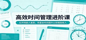 高效时间管理进阶课：拉开同龄人差距，用富余时间提升认知增加收入-木子聊项目