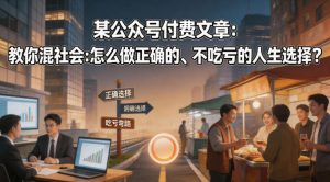 某公众号付费文章:教你混社会:怎么做正确的、不吃亏的人生选择?-木子聊项目