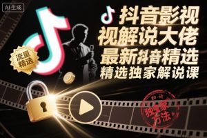 抖音影视解说大佬最新抖音进精选和独家方法,精选独家解说课(更新26年3月)-木子聊项目