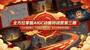 全方位掌握AIGC动画特训营第三期,从分镜到成片,打造国风爆款动画,抢占AI视觉创作赛道红利-木子聊项目