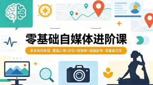 零基础自媒体进阶课,多名导师亲授,覆盖心理+定位+短视频+瑜伽起号,零基础可学-木子聊项目