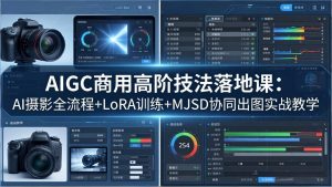 AIGC商用高阶技法落地课:AI摄影全流程+LoRA训练+MJSD协同出图实战教学-木子聊项目