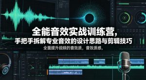 全能音效实战训练营,手把手拆解专业音效的设计思路与剪辑技巧,全面提升视频的音效质感-木子聊项目