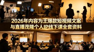2026年内容为王爆款短视频文案与直播茂隆个人IP线下课全套资料(价值4980)-木子聊项目