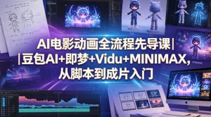 AI电影动画全流程先导课|豆包AI+即梦+Vidu+MINIMAX,从脚本到成片入门-木子聊项目