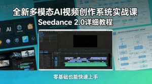 全新多模态AI视频创作系统实战课,Seedance 2.0详细教程,零基础也能快速上手-木子聊项目