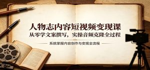 人物志内容短视频变现课：从零学文案撰写，实操音频克隆全过程-木子聊项目
