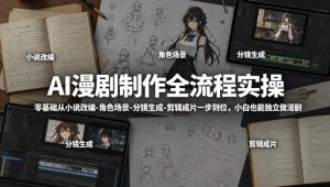 AI漫剧制作全流程实操,零基础从小说改编-角色场景-分镜生成-剪辑成片一步到位,小白也能独立做漫剧-木子聊项目
