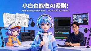 小白也能做AI漫剧!从角色场景分镜到配音剪辑导出,2D/3D/仿真人漫剧一步到位-木子聊项目