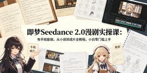 即梦Seedance 2.0漫剧实操课：有手就能做，从小说到成片全教程，小白零门槛上手-木子聊项目